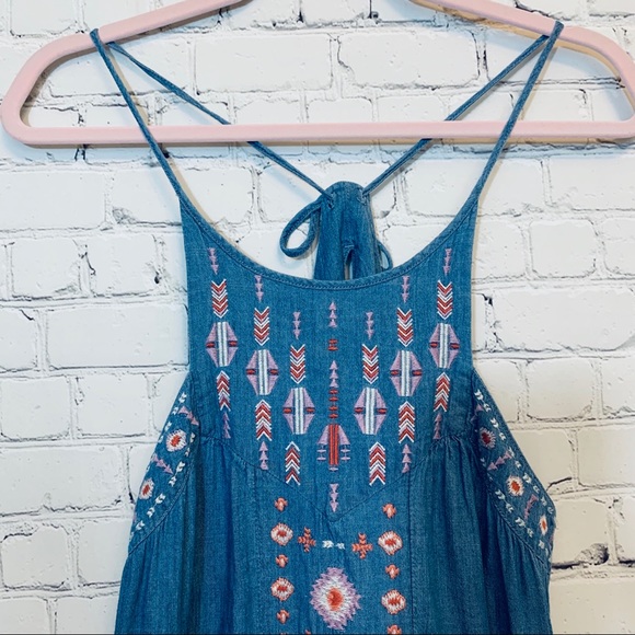 Hollister Dresses & Skirts - Hollister | Boho Floral Embroidered Strap Dress